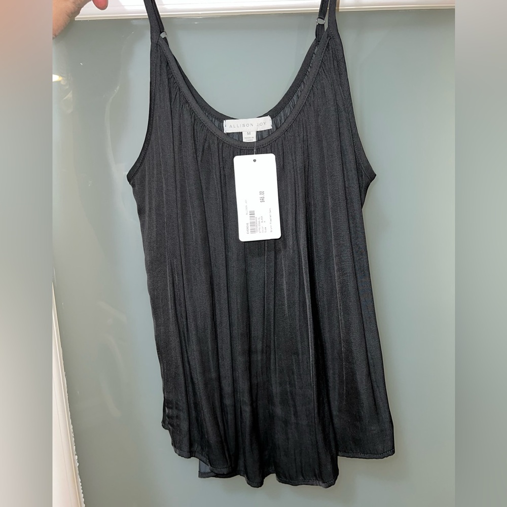 NWT Allison Joy Brynn Pleaded Cami - Black, Size M